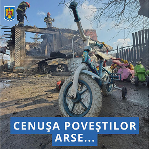 Casa distrusă și o bicicletă de copil: un incendiu devastator în Horia, Tulcea