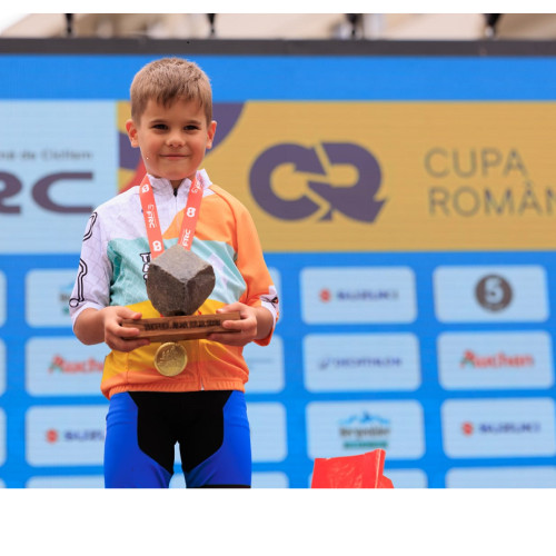 Tânărul ciclist Andres Costin Vlad, campion național la doar 7 ani